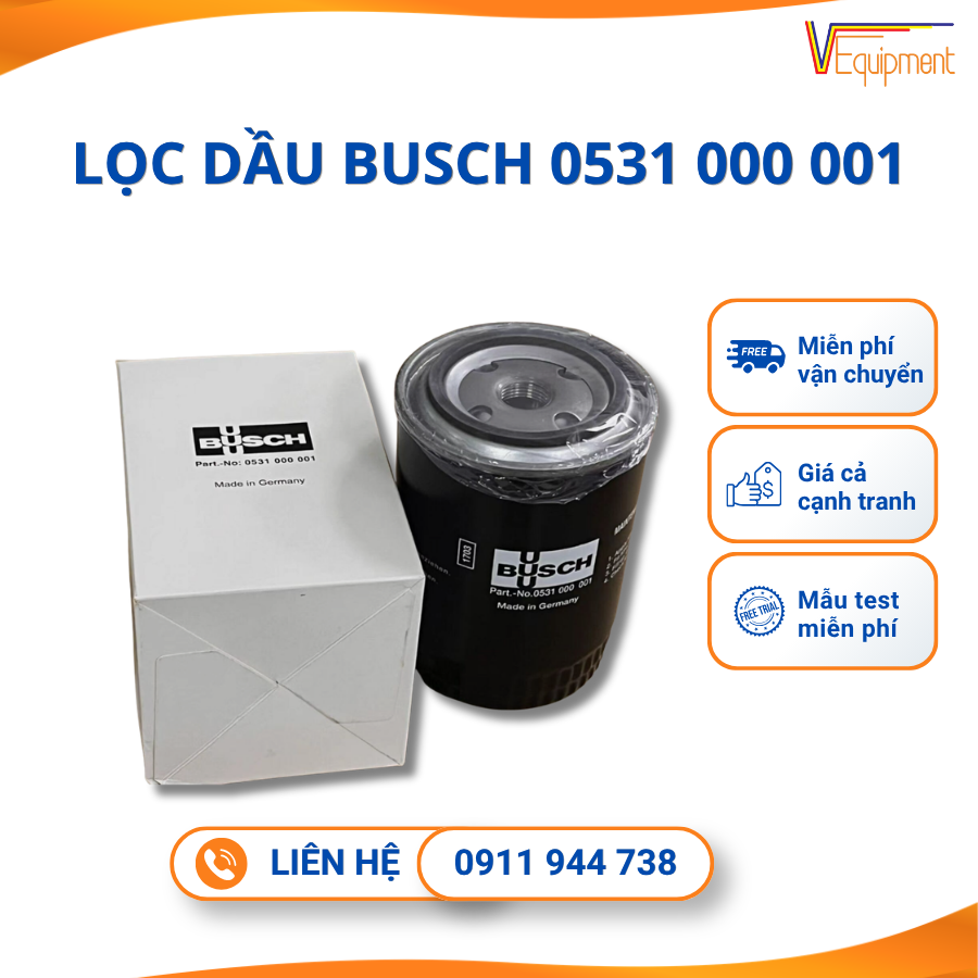 Lọc Dầu Busch 0531 000 001 Chính Hãng Cho Bơm Chân Không R5 RA