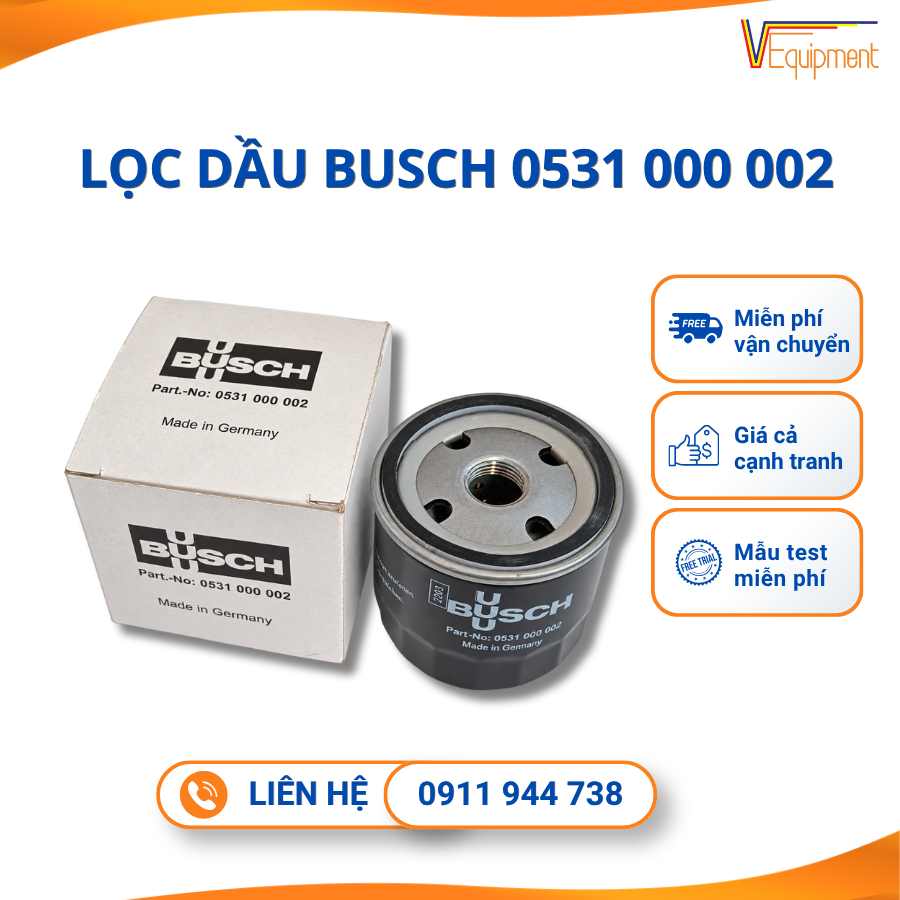 Lọc Dầu Busch 0531 000 002 Chính Hãng Cho Bơm Chân Không R5 RA