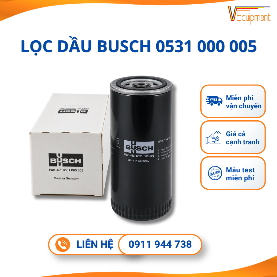 Lọc Dầu Busch 0531 000 005 Chính Hãng Cho Bơm Chân Không R5 RA